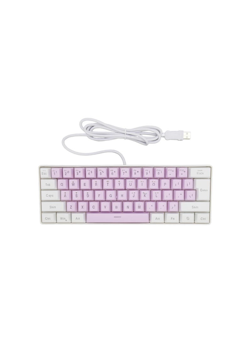 silvercnc Ergonomic RGB Backlit 61 Keys USB Wired Gaming Keyboard, Contrast Color 6 RGB Modes, Compact Keyboard with UV Coated ABS Keycaps, for Win 11, 10, 8, 7, Vista, XP, OS X Laptop - Image 1