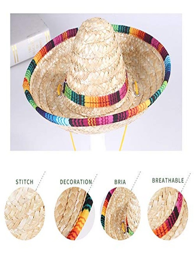 CheeseandU 2Pack Handcrafted Pet Straw Hat with Adjustable Chin Strap, Lovely Sun Hat Funny Mexican Party Costume Party Photo Prop Dog Sombrero Hat for Dog/Puppy/Cat/Kitty - Image 5
