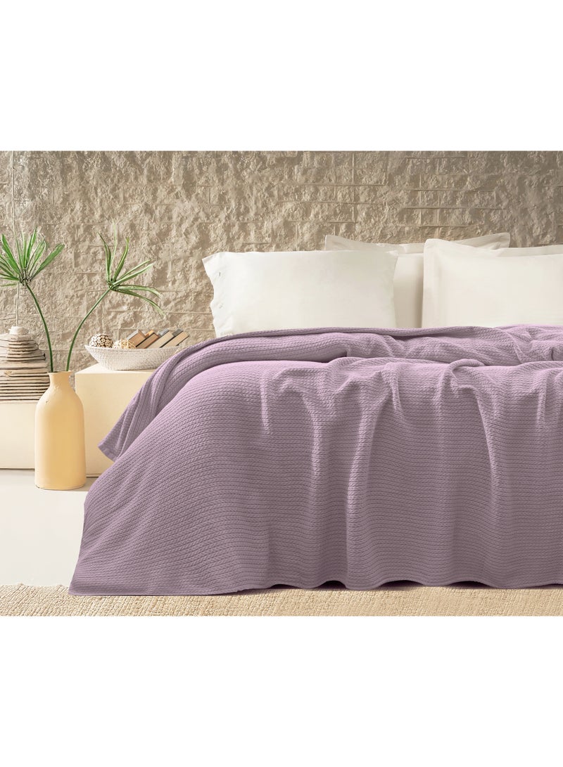 Relax Premium Egyptian Cotton Orchid Throw Blanket Ultra Soft And Lightweight With Elegant Woven Design King Size 255 × 225 cm Perfect For Bed Sofa And Couch  Light Mauve Color - Image 3