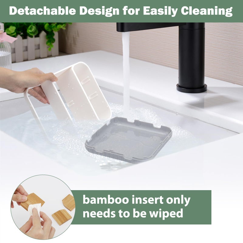 Chintu Bathroom Toothbrush Holders for Countertop - Electric Toothbrush Organizer 6 Slots Tooth Brush Organization for Kids Family, Toothpaste Holder for Bathroom Vanity Organizer Storage White - Image 3