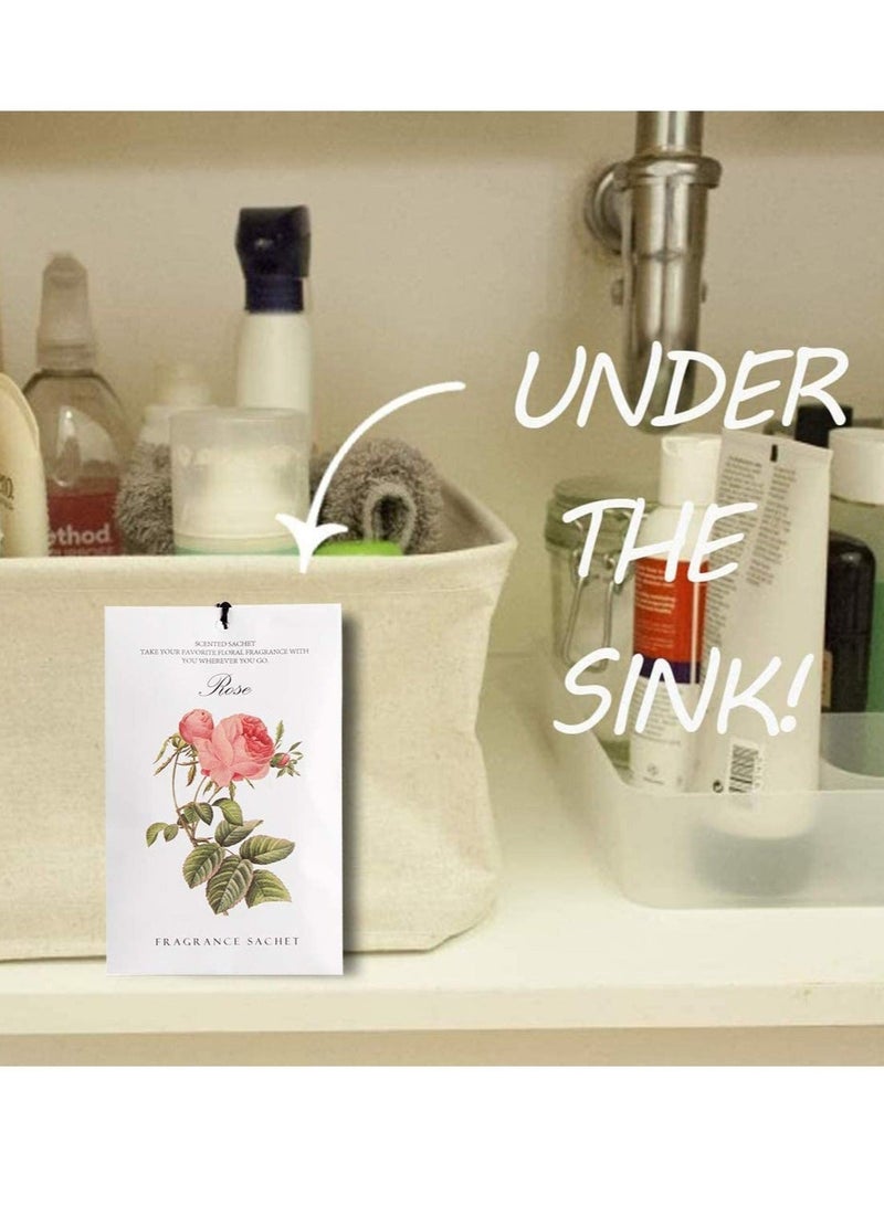 Captaintech Rose Sachet 1Box 12Pcs Scented Sachets Air Freshener for Drawer and Closet Long Lasting Sachets Bags Drawer deodorizers Fresh Scents Home Fragrance Sachet for Lover Home Car Fragrance Product - Image 5