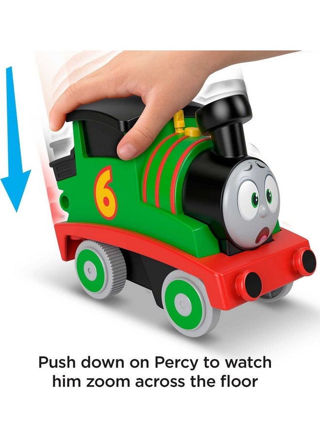 THOMAS & FRIENDS Thomas & Friends Toddler Toy Train Press ‘n Go Stunt Percy Engine for Racing Pretend Play Preschool Kids Ages 2+ Years  - Image 3