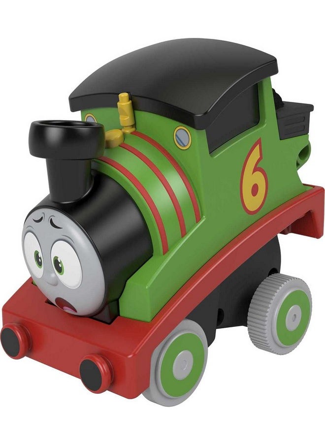 THOMAS & FRIENDS Thomas & Friends Toddler Toy Train Press ‘n Go Stunt Percy Engine for Racing Pretend Play Preschool Kids Ages 2+ Years  - Image 1