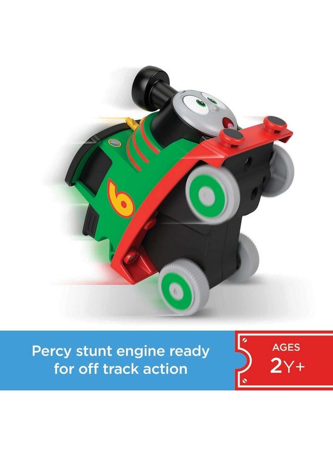THOMAS & FRIENDS Thomas & Friends Toddler Toy Train Press ‘n Go Stunt Percy Engine for Racing Pretend Play Preschool Kids Ages 2+ Years  - Image 2
