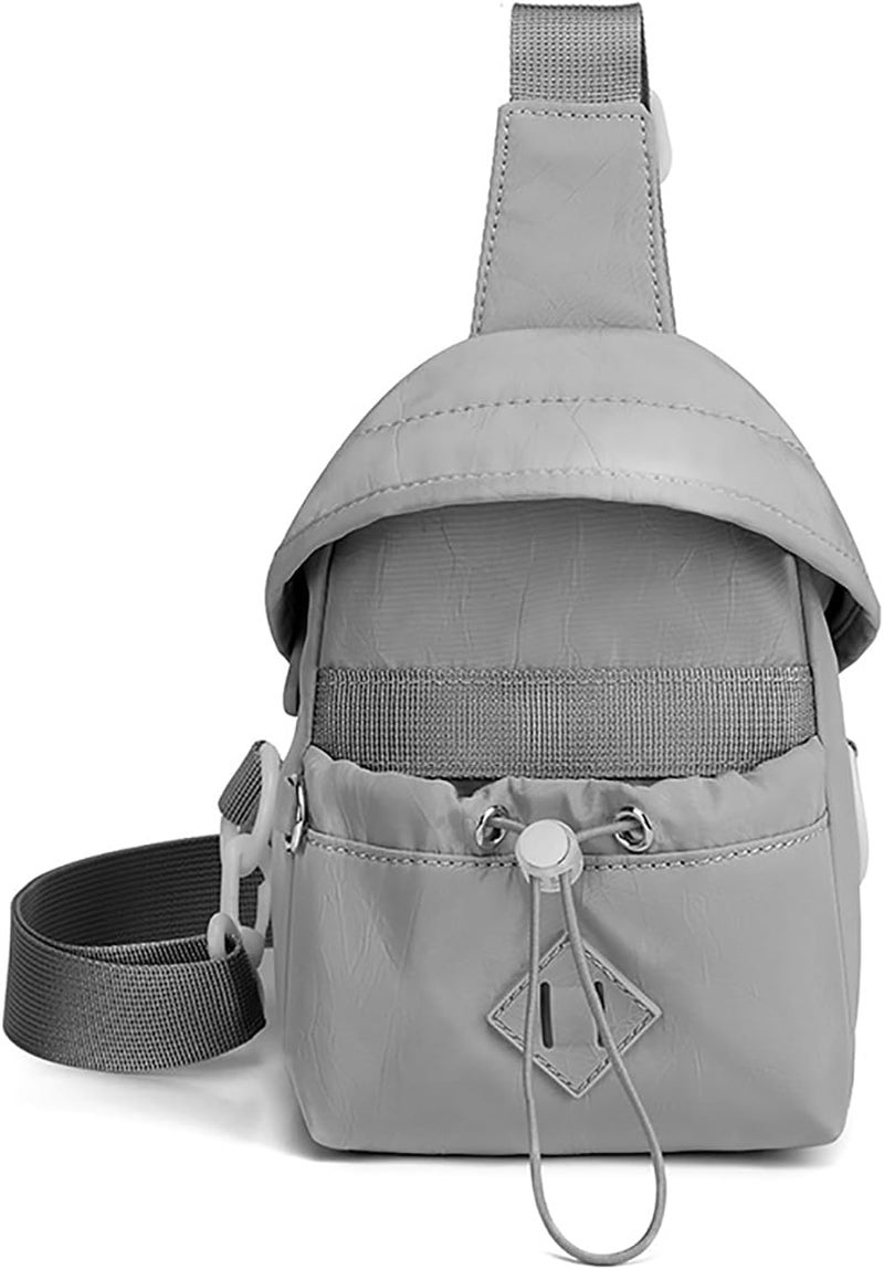 SNDIA Mini Nylon Lightweight Crossbody Sling Bag for Women, Portable Shoulder Bag with Adjustable Strap for Commuting Travel Outdoor Activities Cycling (13 x 9 x 20 cm, Grey) - Image 1