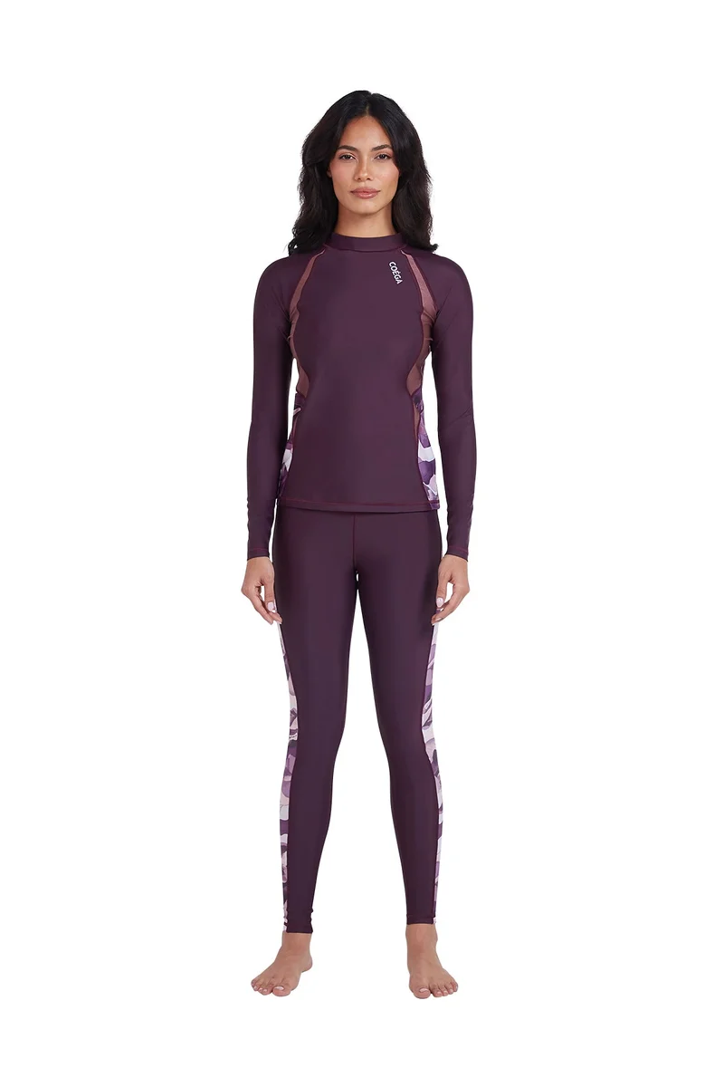 COEGA SUNWEAR  COEGA Ladies  Rashguard Long Sleeve - Dusky Purple Textures for Women | Best Price UAE