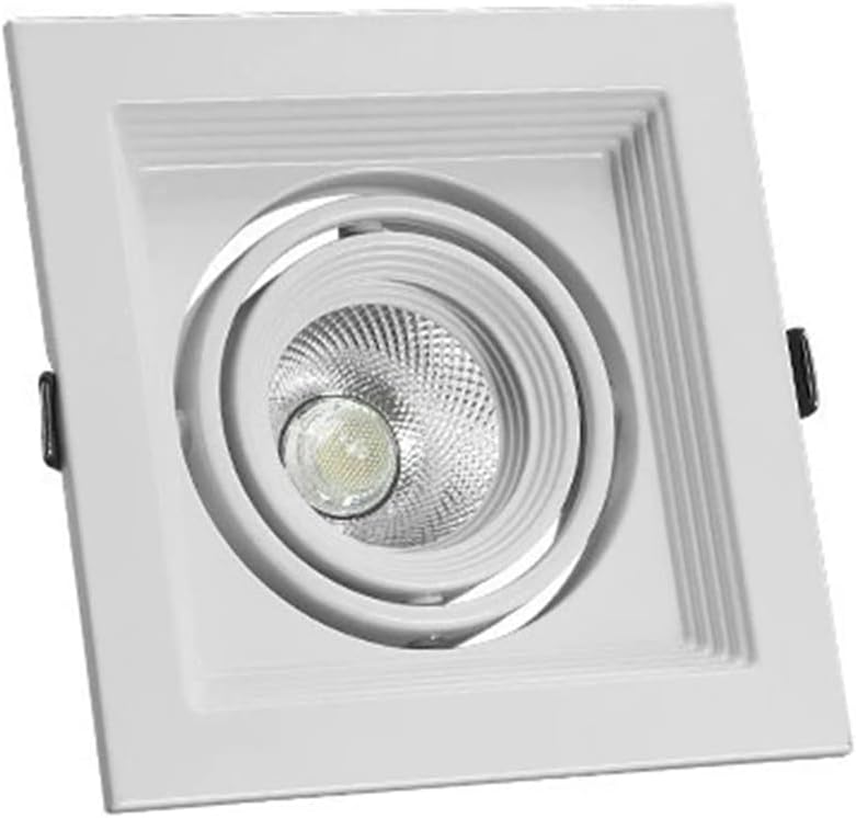 Adjustable LED Ceiling Spotlight Recessed Accent Spot Lighting Fixture, Square Flush Mount Light Directional Spotlights for Kitchen Living Room Hallway Dining (White 6000K) - Image 1