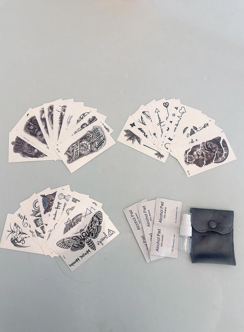SYNSYB SYNSYB Temporary Tattoos, Large Collection of Waterproof Animal and Floral Designs, Black and Coloured Art Transfers for Men and Women - Image 2