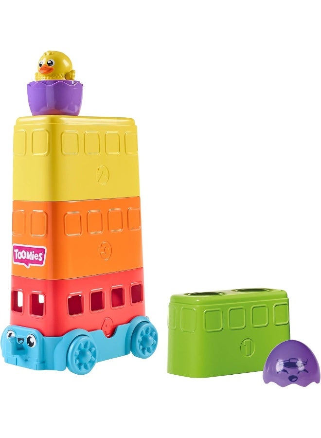 TOMY لعبة حافلة تومي تومي هيد آند سكووك ستاكر ديكر للأطفال - Image 1