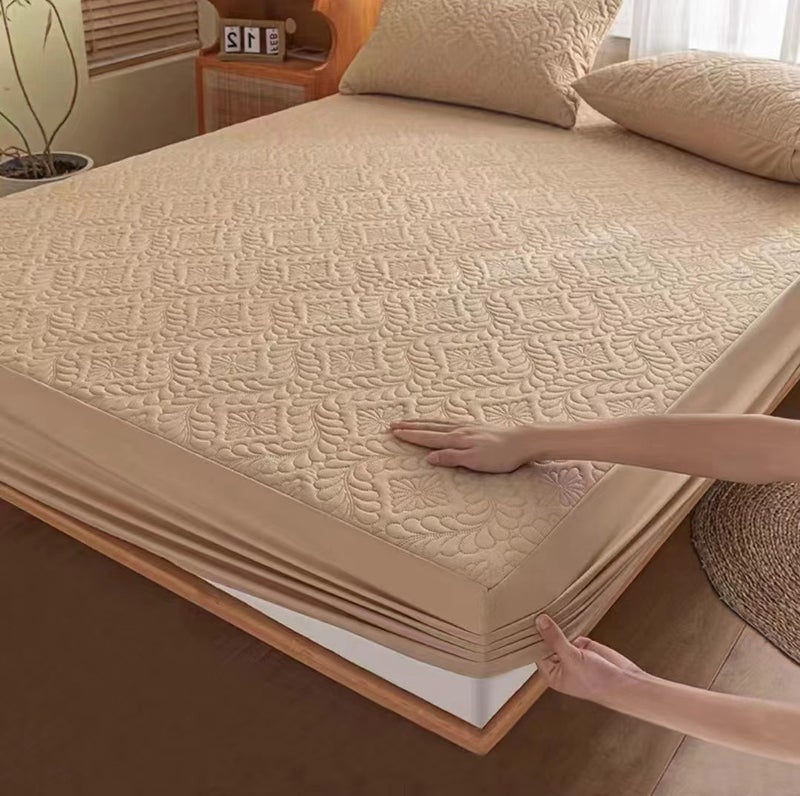 Fittedsheets Waterproof Quilted Bed Hat Bedspread El Protective Cover Sanding Dust Cover Urine Proof - Image 1