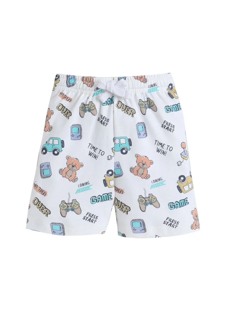 Victor And Jane  Infant Boys Vehicle Print Cotton Pajama Set – Soft T-Shirt & Shorts Nightwear for Men | Best Price UAE