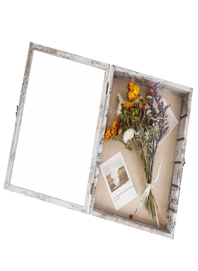 Hodeframe Shadow Box Frame with Removable Shelves, White 12x16 Deep Memory Box Display Case for Keepsake Collectibles, Coins Military Medals Pins Wedding Flowers - Image 4