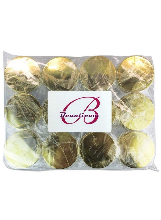 Pana Beauticom 30G/30Ml (1 Fl. Oz.) Double Wall Clear Plastic Leak Proof Jars With Flat Top Lids For Creams, Lotions, Make Up, Powders, Glitters, And More... (Color: Metallic Gold, Pieces: 12) - Image 2