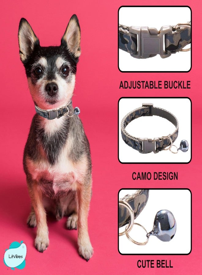 Litvibes Cat Collar with Bell,Kitten and Small Dogs Soft Adjustable Collar,Safe,Breakaway for Cats and Puppies - Grey (CAMO Design) 14 x 2 x 1.5 Centimeters - Image 5