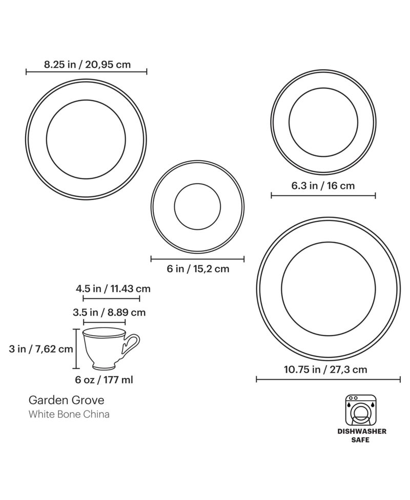 Lenox Garden Grove 5-Piece Place Setting, White - 6 ounces - Image 3