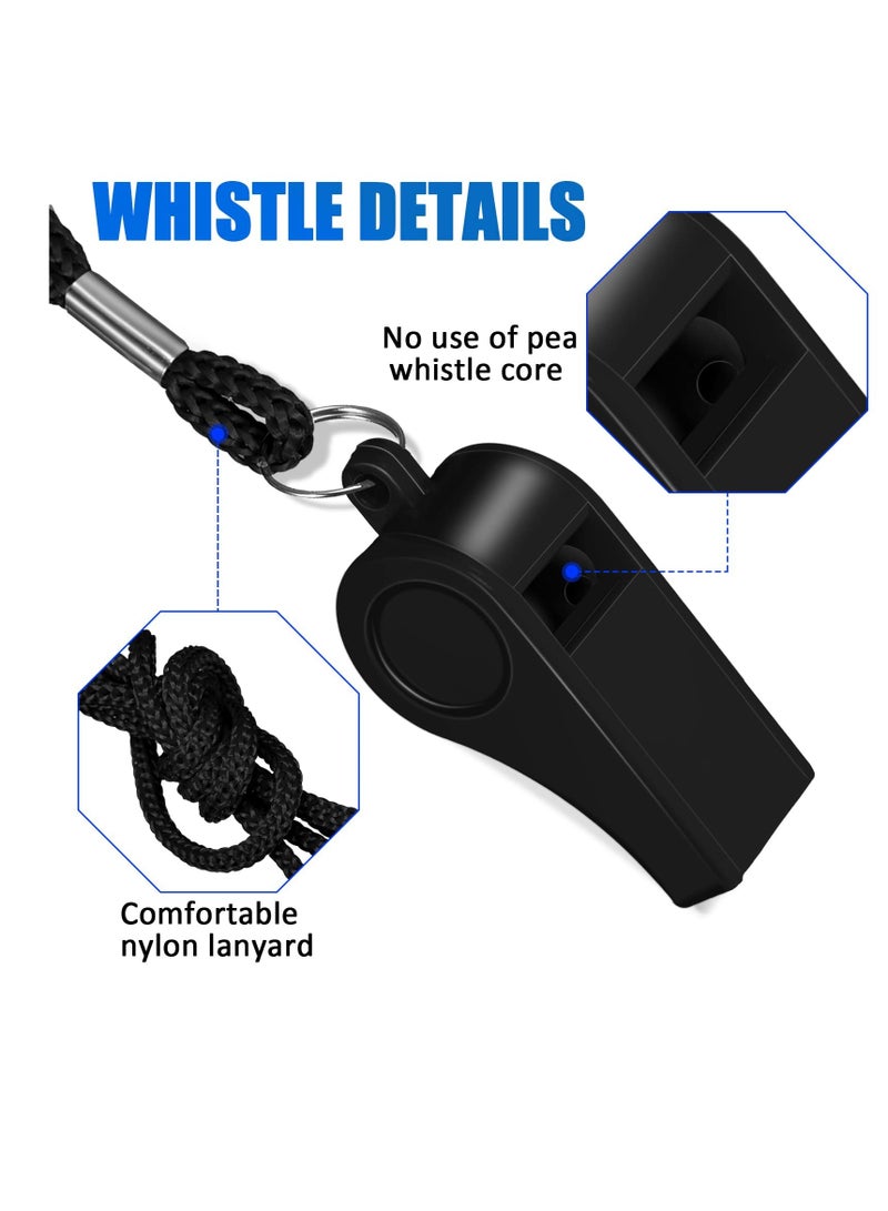 6 PackPlastic Sports Coach Whistles with Lanyard, ABS Sports Whistles Loud Crisp Sound Whistles Bulk Perfect for Coaches, Referees - Image 3