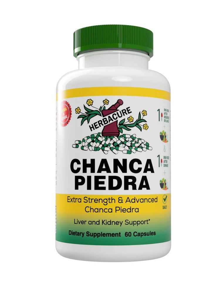 Herbacure Chanca Piedra 500 mg 60 Capsules (Stonebreaker) - Image 1