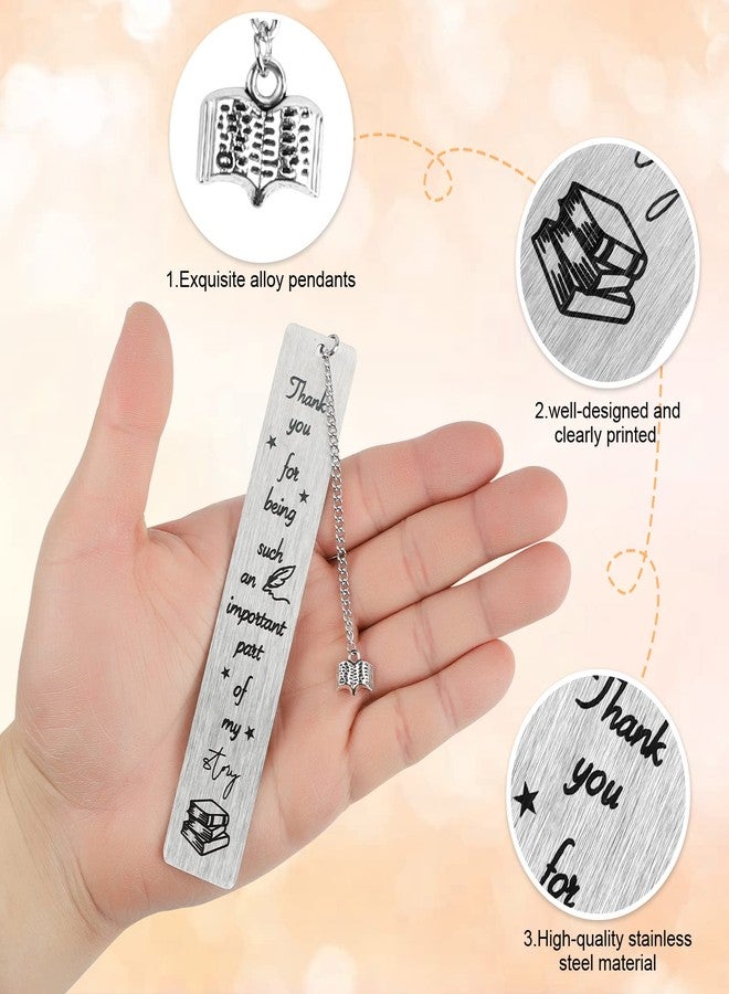 Hedeey 5 Pieces Teacher Bookmark Metal Teachers Appreciation Bookmark,Teacher Appreciation Gift for Women Kindergarten Preschool Teacher Thank You Gifts from Students (Silver) - Image 3