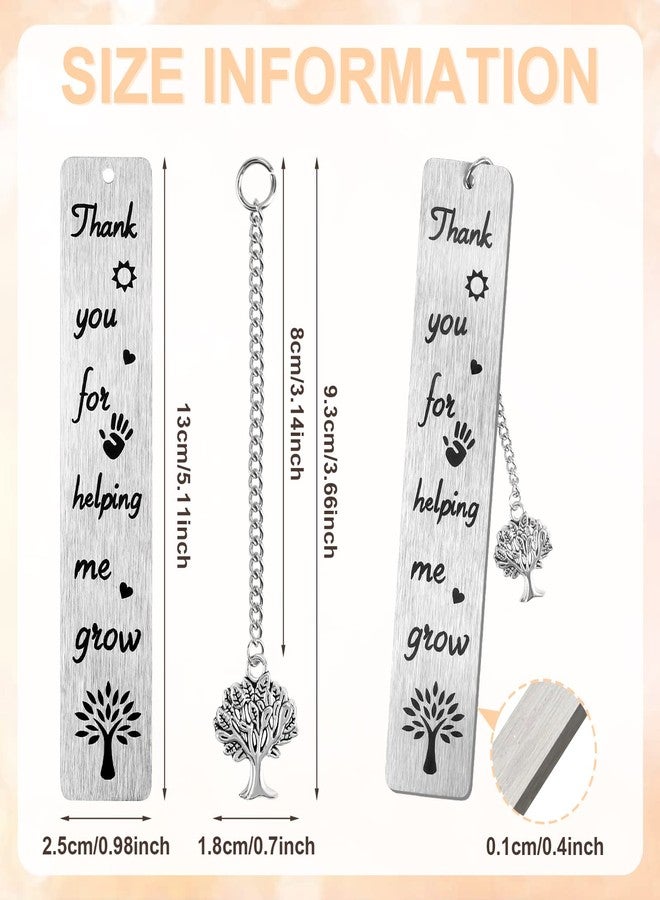 Hedeey 5 Pieces Teacher Bookmark Metal Teachers Appreciation Bookmark,Teacher Appreciation Gift for Women Kindergarten Preschool Teacher Thank You Gifts from Students (Silver) - Image 2