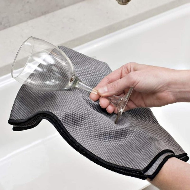 IDEAhome Idea Home Premium Fish Scale Microfiber Cloth â€“ Ultra-Clear, Lint-Free & Streak-Free Shine for Wine Glasses, Crystal & Delicate Surfaces â€“ Large 16Ã—24 in (2 Pack) - Image 1