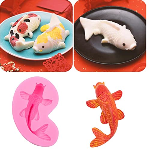 Honkenda 2 Pack Koi Fish Silicone Mold Fish Candy Fondant Mold, 3D Fish Shaped Chocolate Baking Mold Tool for Cake Cupcake Sugar Decorating (Pink) - Image 5