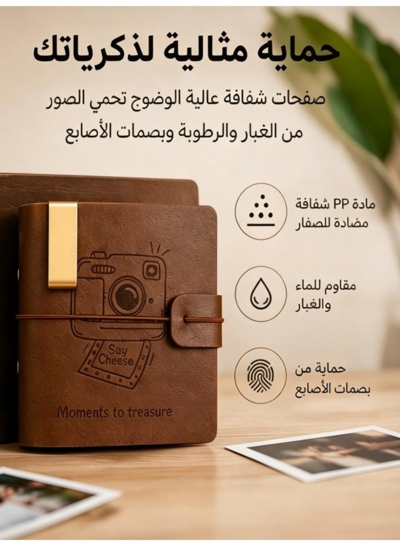 BlueHole Portable Vintage 3‑Inch Photo Album, 100‑Pocket Large‑Capacity, Instant Camera Accessory, Memory & Collection Photo Book - Image 3