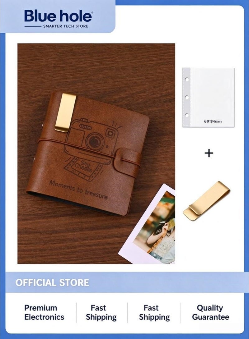 BlueHole Portable Vintage 3‑Inch Photo Album, 100‑Pocket Large‑Capacity, Instant Camera Accessory, Memory & Collection Photo Book - Image 1