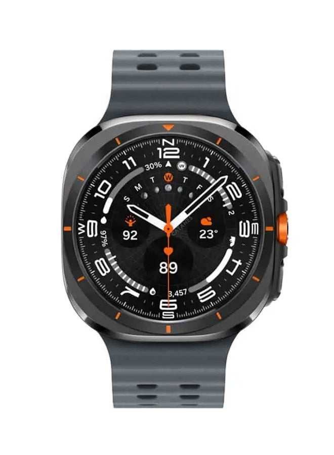 CATANES Strap Silicone Replacement for Samsung Galaxy Watch 8 Ultra Band 47mm, Rugged Soft Ocean Silicone Sport Accessory Fit for Samsung Galaxy Watch Ultra Band Dual Row Hole - Grey - Image 4
