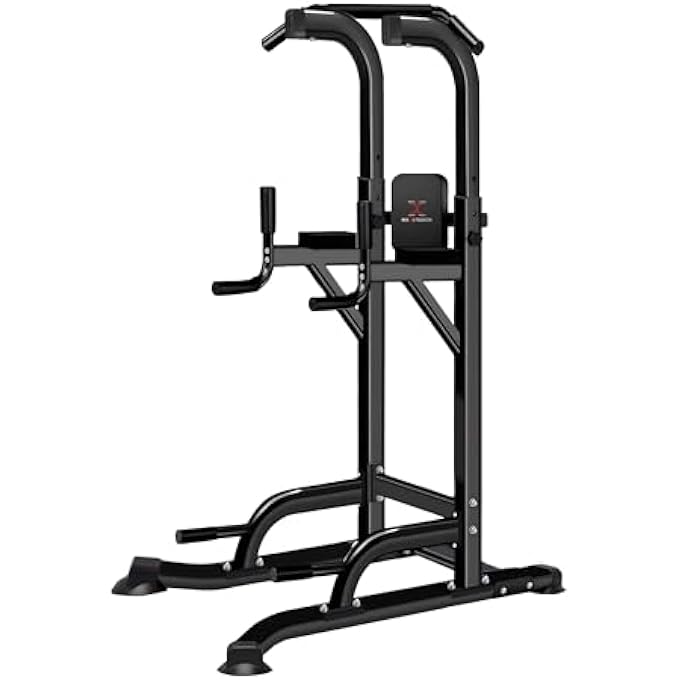 rayihni Multi Gym Pull Up Station Power Tower Pull Up And Dip Station Workout Tower Dip Bars Dip Station Vertical Knee Raise Pull Chin Push Up Workout Fitness - Image 1