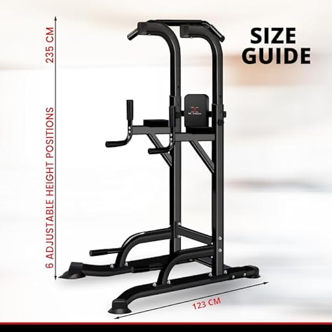 rayihni Multi Gym Pull Up Station Power Tower Pull Up And Dip Station Workout Tower Dip Bars Dip Station Vertical Knee Raise Pull Chin Push Up Workout Fitness - Image 5