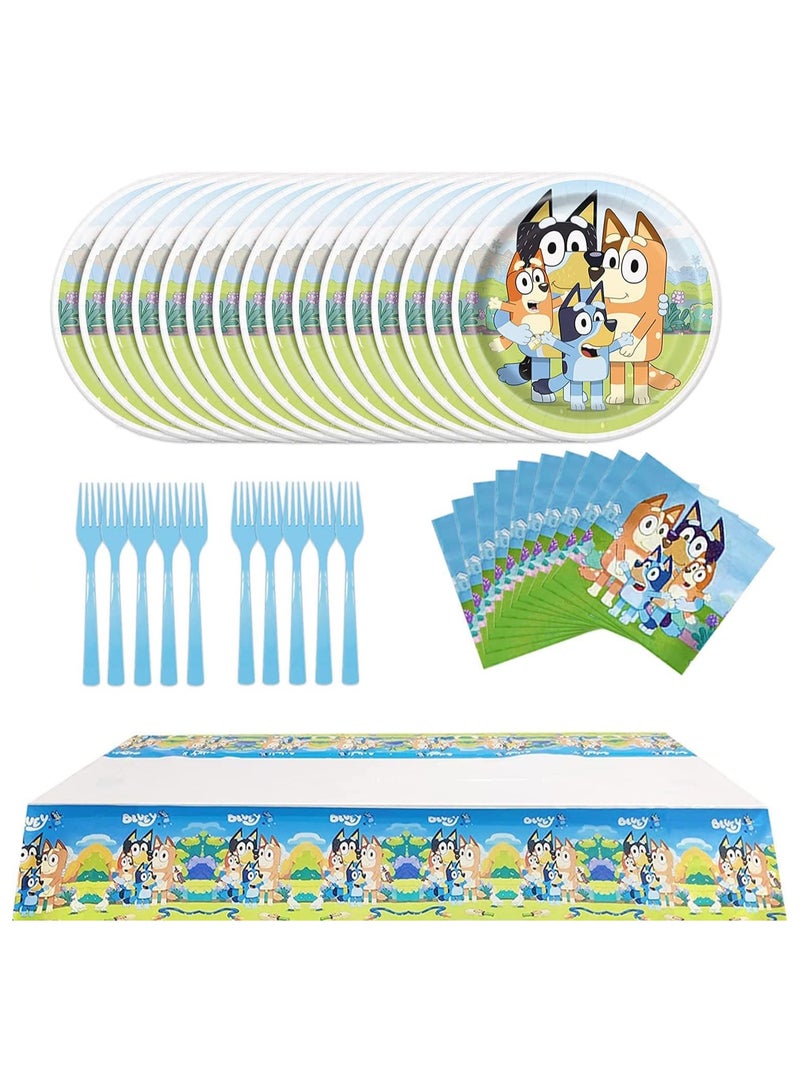 Excefore Theme Party Decoration Birthday Table Cover Plates Forks Paper Napkin Set for Boys and Girls Guests  - Image 1