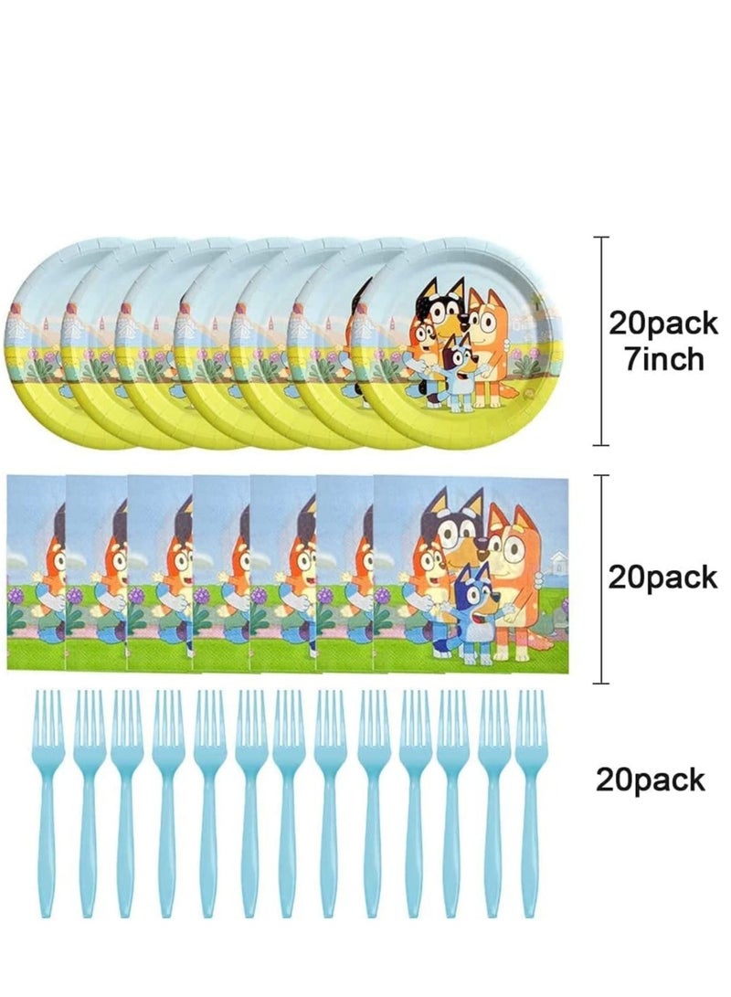 Excefore Theme Party Decoration Birthday Table Cover Plates Forks Paper Napkin Set for Boys and Girls Guests  - Image 4