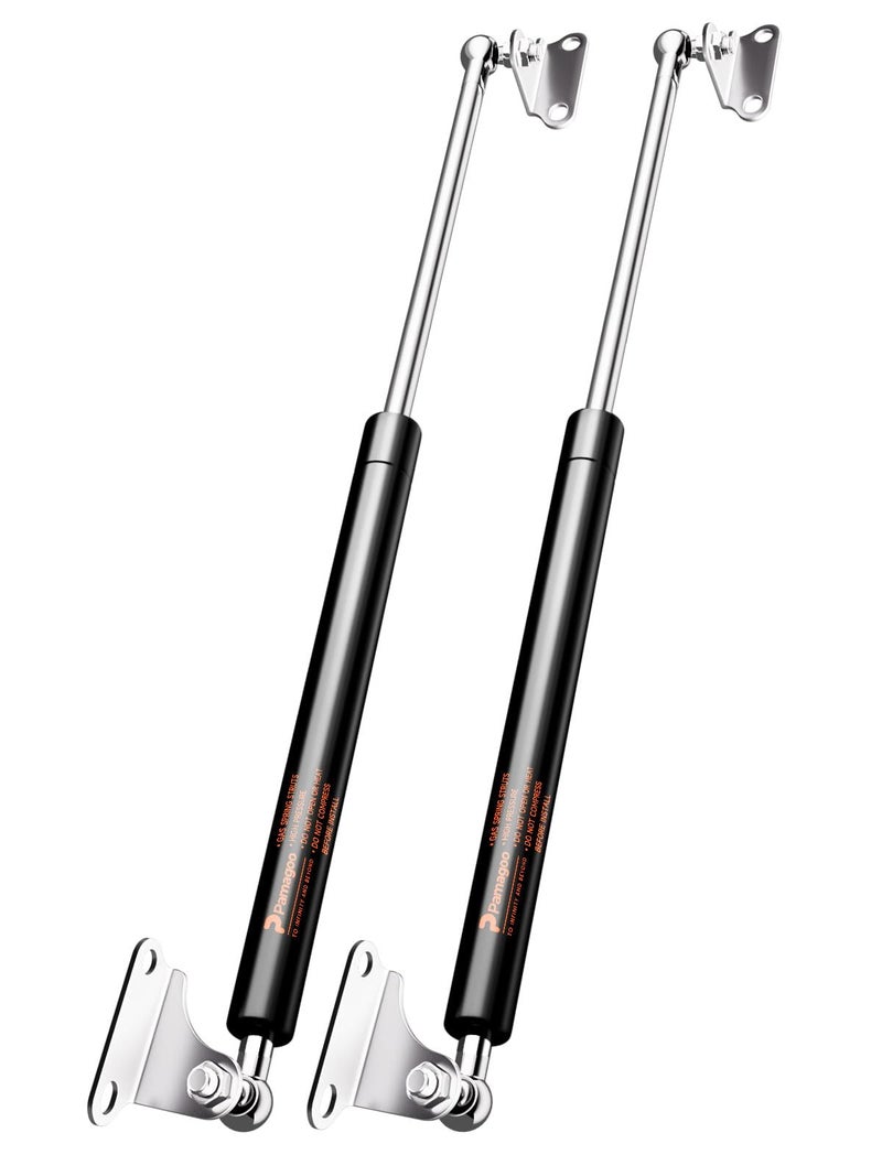 PAMAGOO 20 Inch 200 Lbs (890N) Heavy Duty Lid Gas Struts with L-Type Brackets,Gas Shocks for RV Bed Box/DIY Window Basement Floor Door, ONLY FIT 185-215 LBS Weights, 2 Pack - Image 1