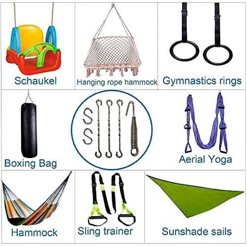kaushalendra Premium Metal Hammock Chain Link Kit - Swing Hammock Spring Hook Set, 120 Kg Capacity (Silver) - Image 2