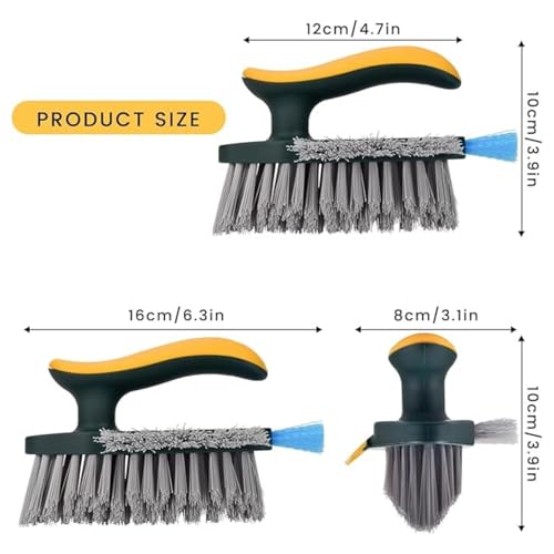 Solitude Grout Cleaner Brush 4 in 1 with Squeegee,Bathroom Cleaning Brushes,V-Shape Gap Scrub Brush Crevice Cleaning Brush Tools, Scrubbing Floor Brush for Corner, Window, Sink, Kitchen - Image 4
