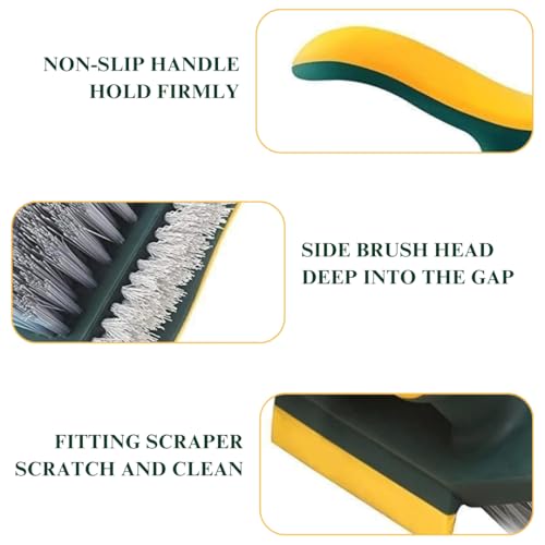 Solitude Grout Cleaner Brush 4 in 1 with Squeegee,Bathroom Cleaning Brushes,V-Shape Gap Scrub Brush Crevice Cleaning Brush Tools, Scrubbing Floor Brush for Corner, Window, Sink, Kitchen - Image 5