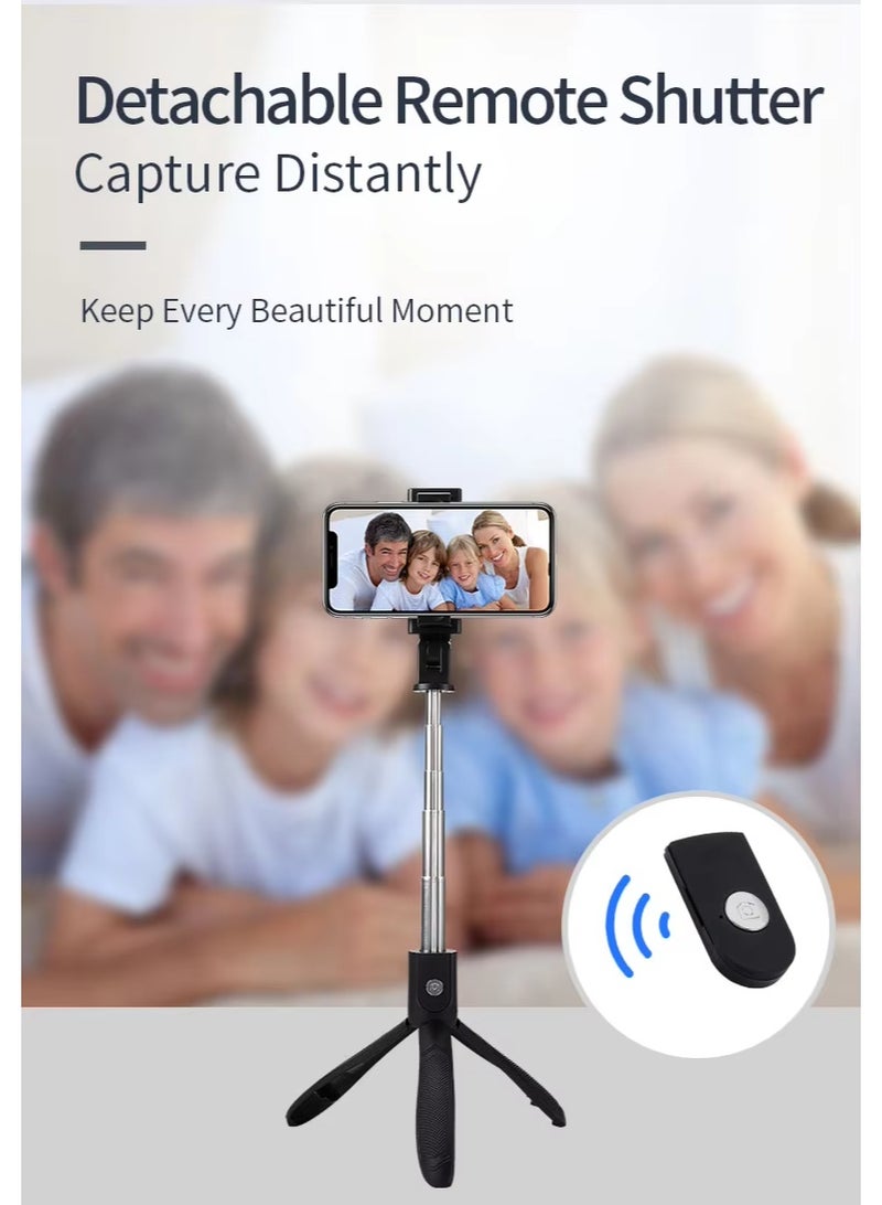 Bluetooth Selfie Stick With Integrated-Style Tripod 360Rotation and Embedded Remote Control for Universal Phone - Image 5