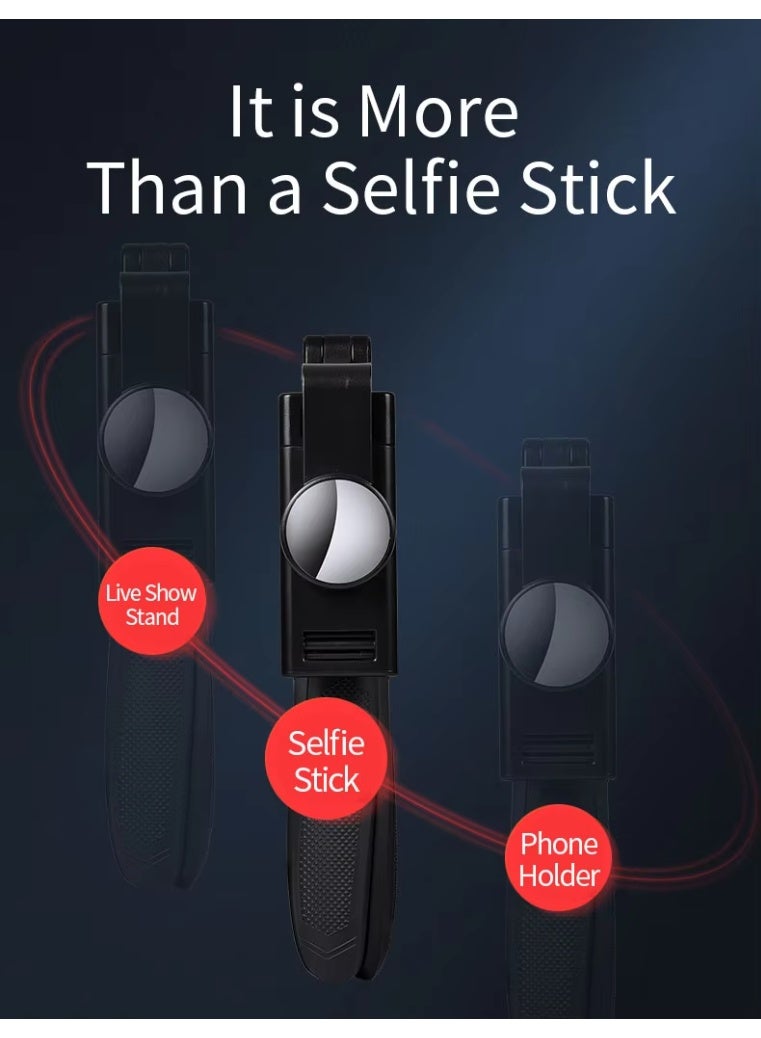 Bluetooth Selfie Stick With Integrated-Style Tripod 360Rotation and Embedded Remote Control for Universal Phone - Image 1