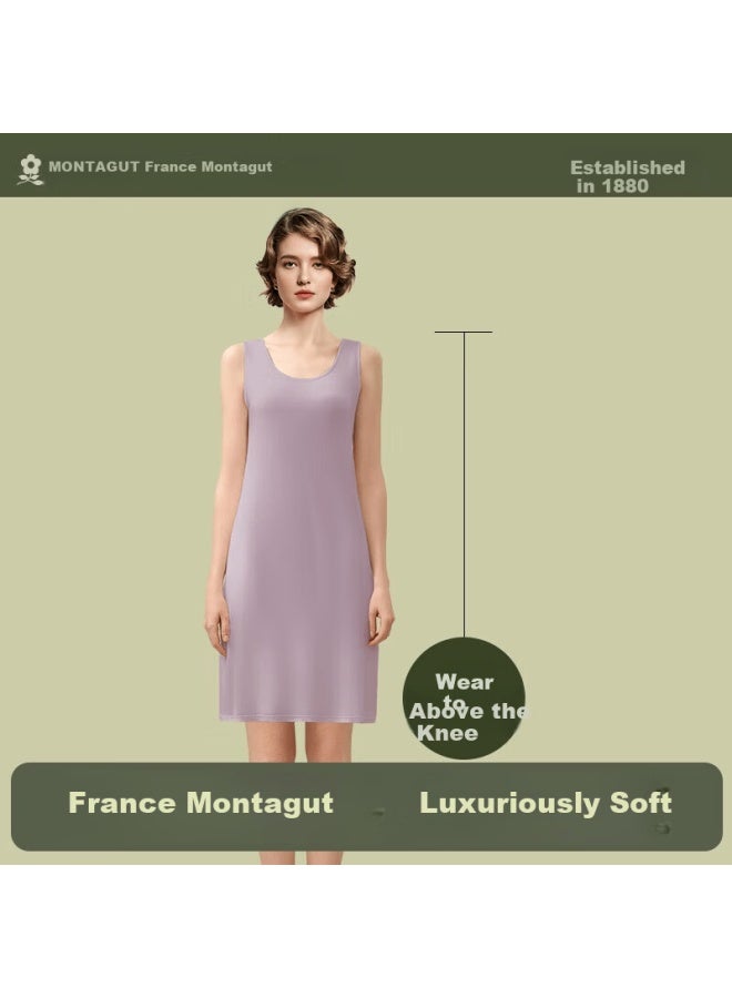 Montagut Modal Vest Women's Loungewear Nightdress Four-season Thin Ice Silk Cool Sleepwear Mid-length Dress - Image 1