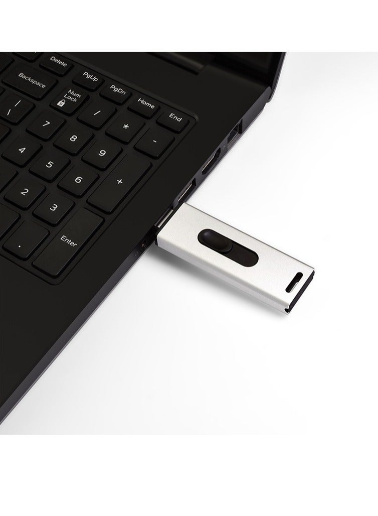 USB Flash Drive, Waterproof High Speed USB Metal Thumb Drive, Lightweight And Portable Fast Data Transfer Solid State Flash Drive For Computer Laptop, (1pc, Black, 512GB) - Image 2