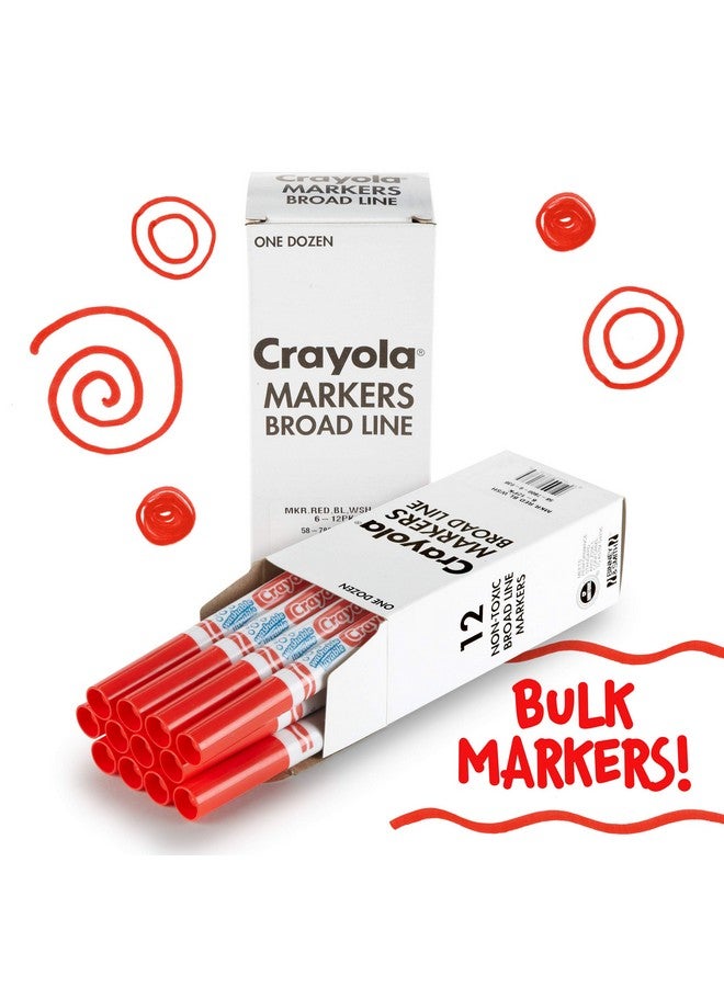 Crayola 12 Count Washable Bulk Markers, Red - Image 3