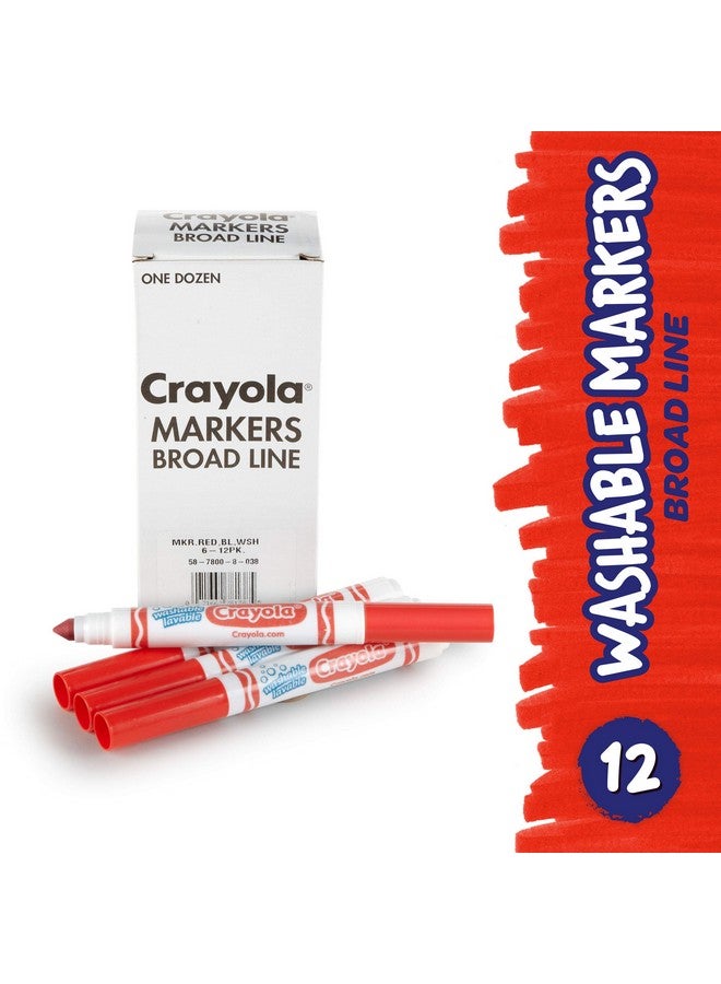 Crayola 12 Count Washable Bulk Markers, Red - Image 2