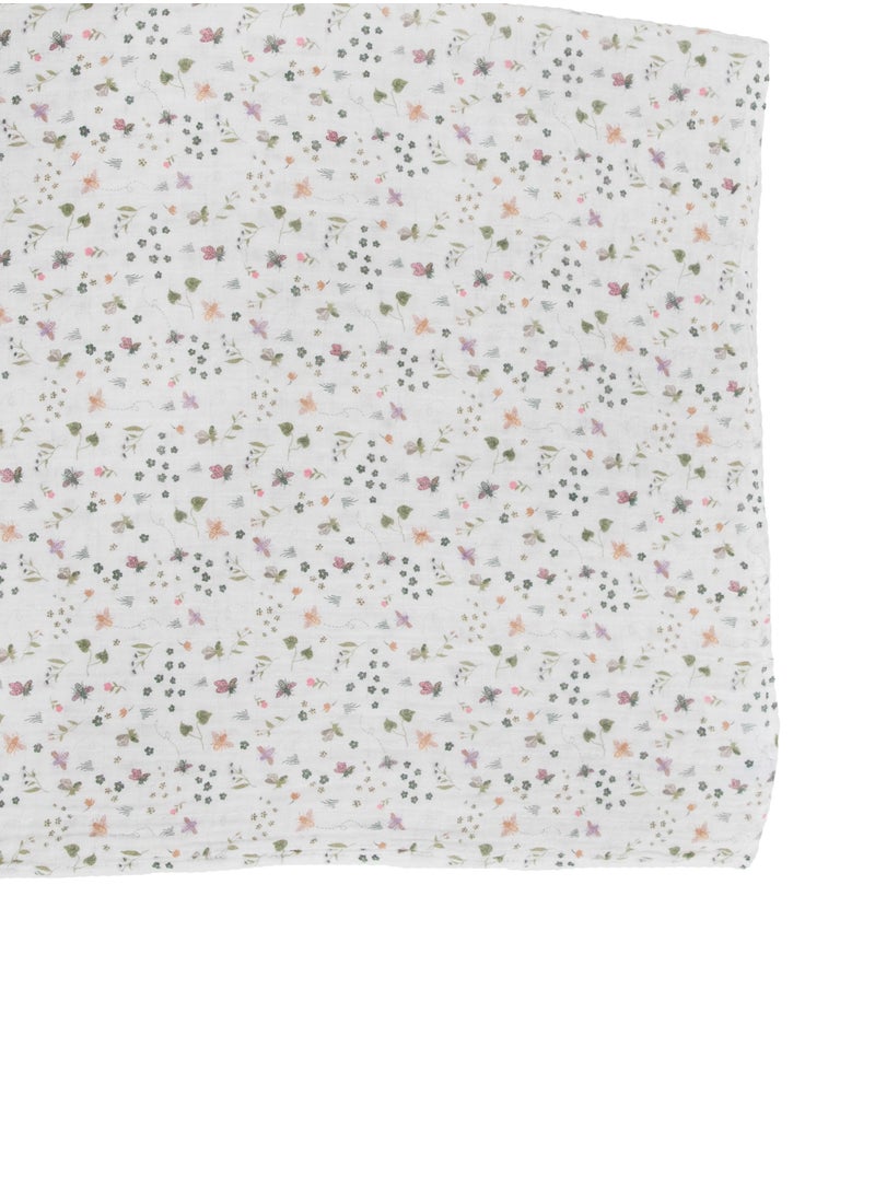 little unicorn Cotton Muslin Swaddle Single Garden Bees  - Image 4