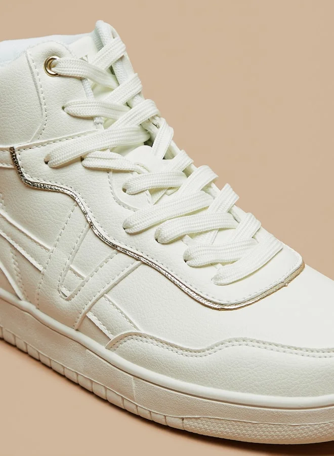MISSY Missy Monotone High Top Sneakers with Lace-Up Closure
