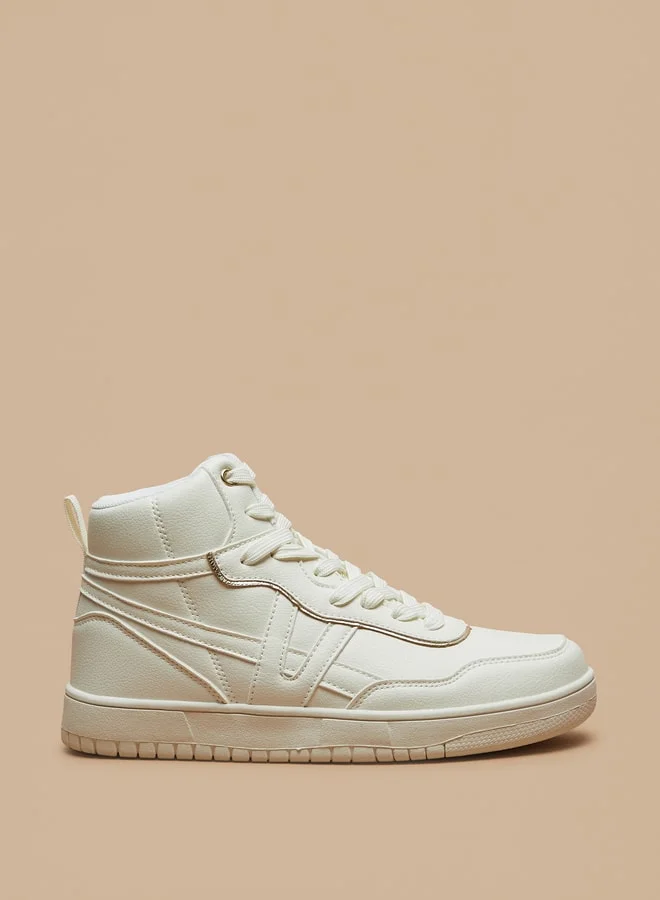 MISSY Missy Monotone High Top Sneakers with Lace-Up Closure