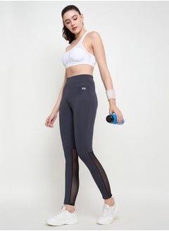 Clovia High Rise Mesh Insert Elastic Waistband Tights by Styli  - Image 1