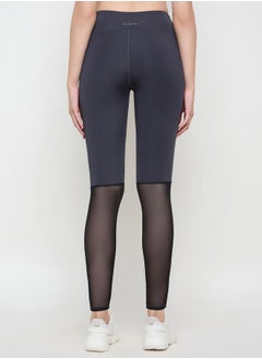 Clovia High Rise Mesh Insert Elastic Waistband Tights by Styli  - Image 5