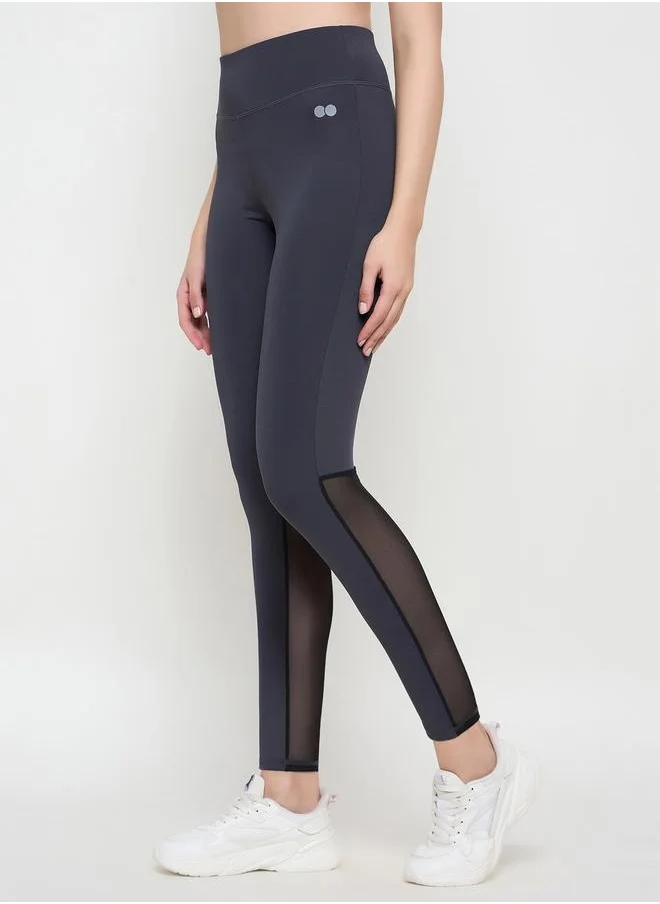 كلوفيا High Rise Mesh Insert Elastic Waistband Tights by Styli