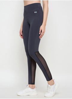 Clovia High Rise Mesh Insert Elastic Waistband Tights by Styli  - Image 3