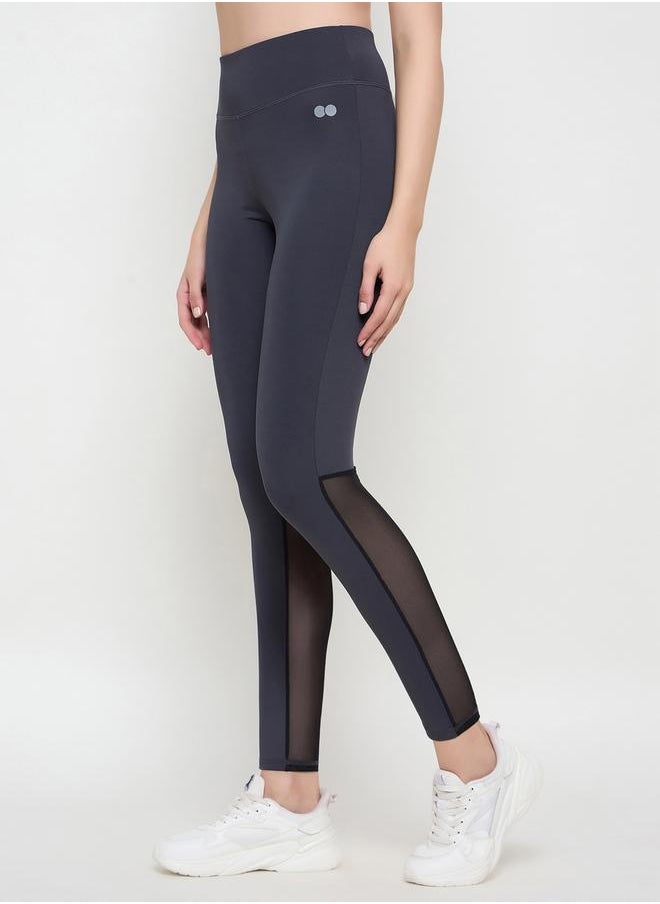 Clovia - High Rise Mesh Insert Elastic Waistband Tights by Styli - Image 1